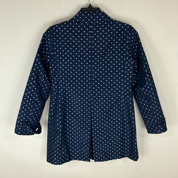 Talbots Navy Polkadot Rain Coat Jacket Size 4P Petite - Picture 3 of 16